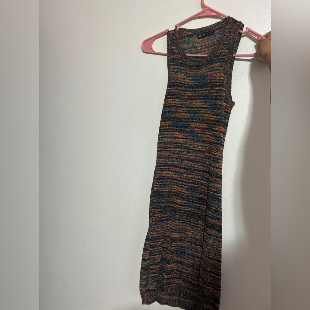 Multicolor tank top sweater dress barely worn, size medium